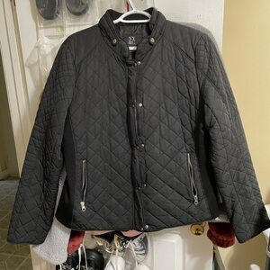 Black Puffer Zip-up Coat